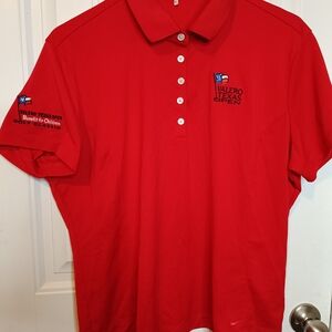 Embroidered Nike Red Valero Texas Open Golf Polo XXL Female Juniors Dri Fit